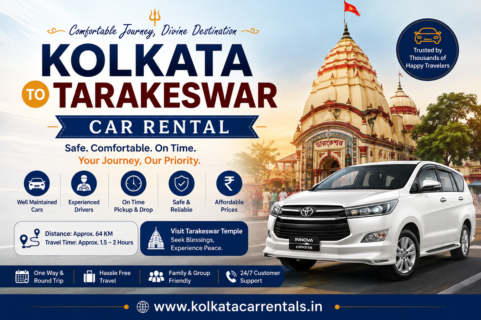 Kolkata To Tarakeswar Car Rental